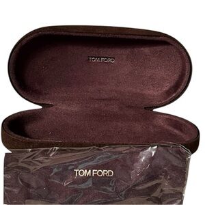 Tom Ford Dark Brown Velvet Glasses Case With Cleaning Cloth In Original Wrapper